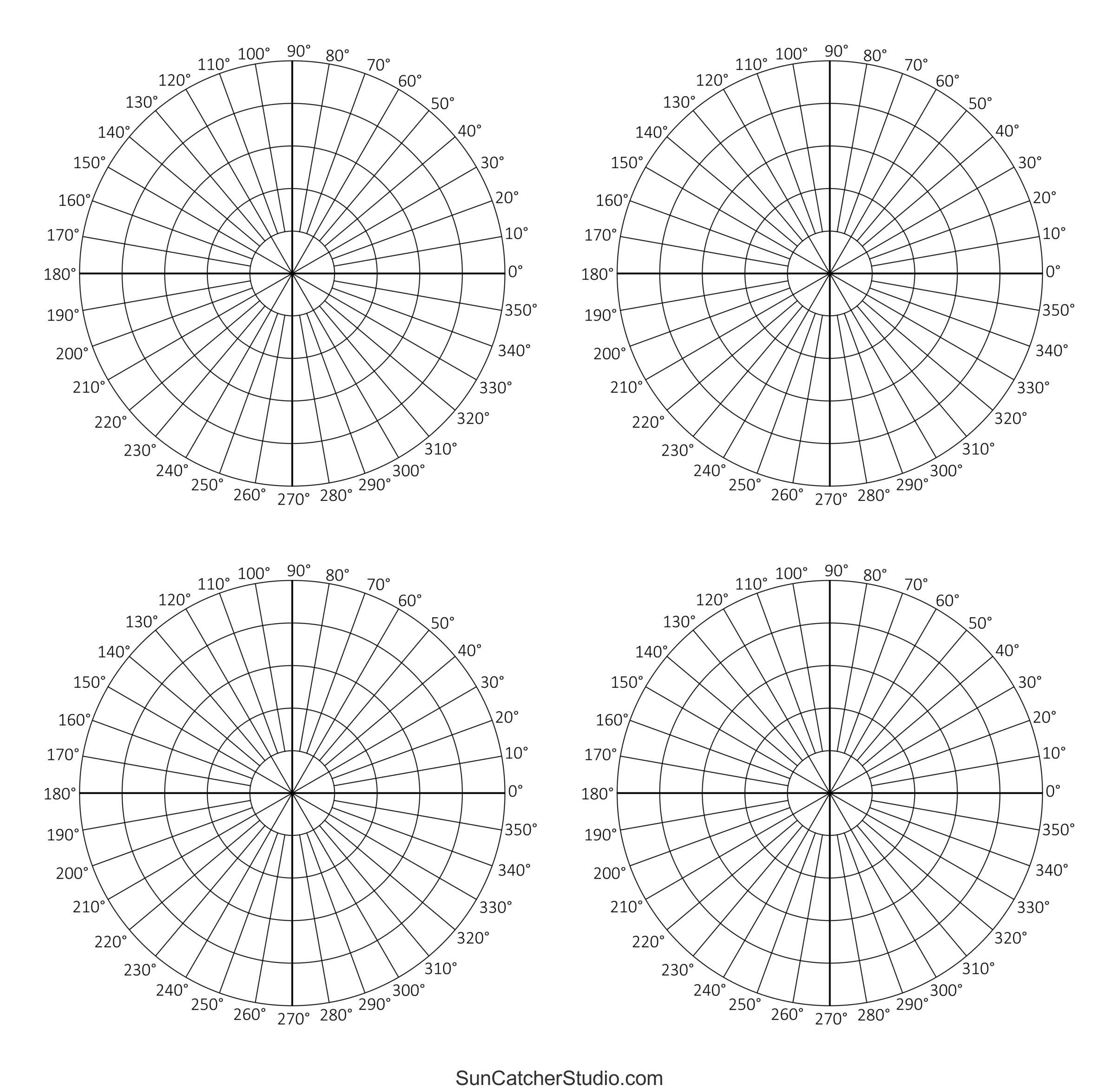 Precalculus Trigonometry Paper 500 Sheets Polar Radians Graph 