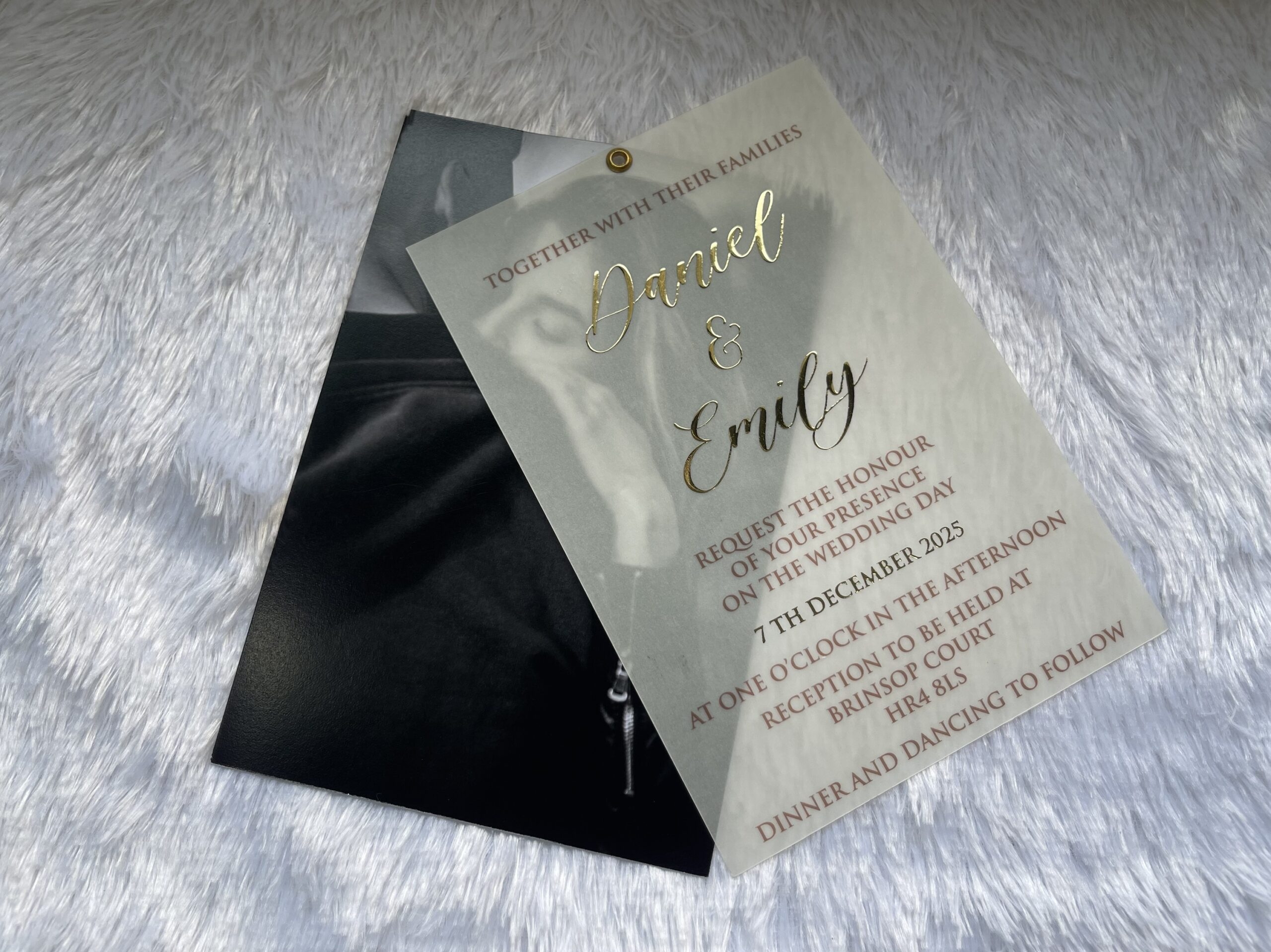 Premium Quality Single Invitation Card With Tracing Paper And A 