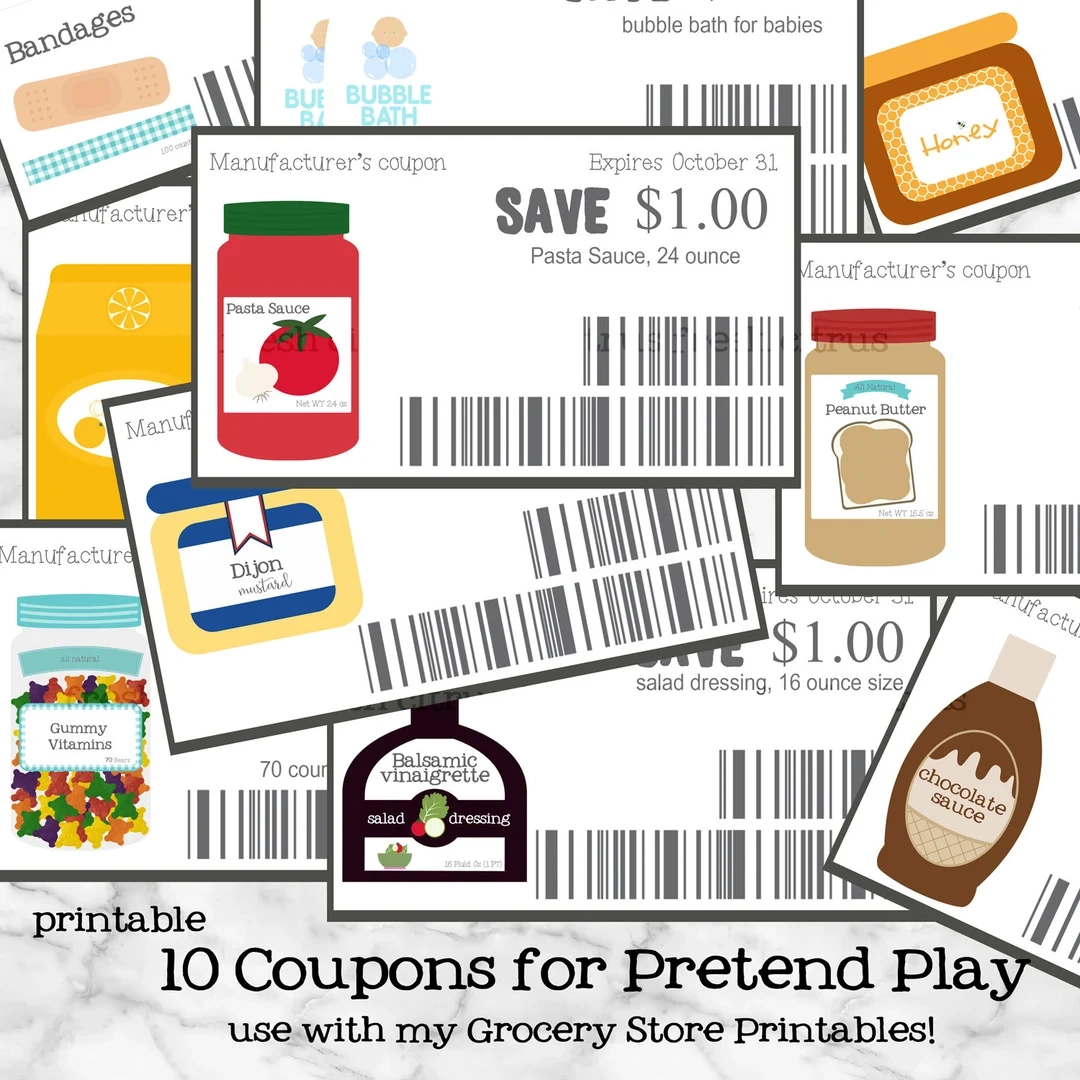 Pretend Play Gutscheine Kaufmannsladen Printables Etsy de