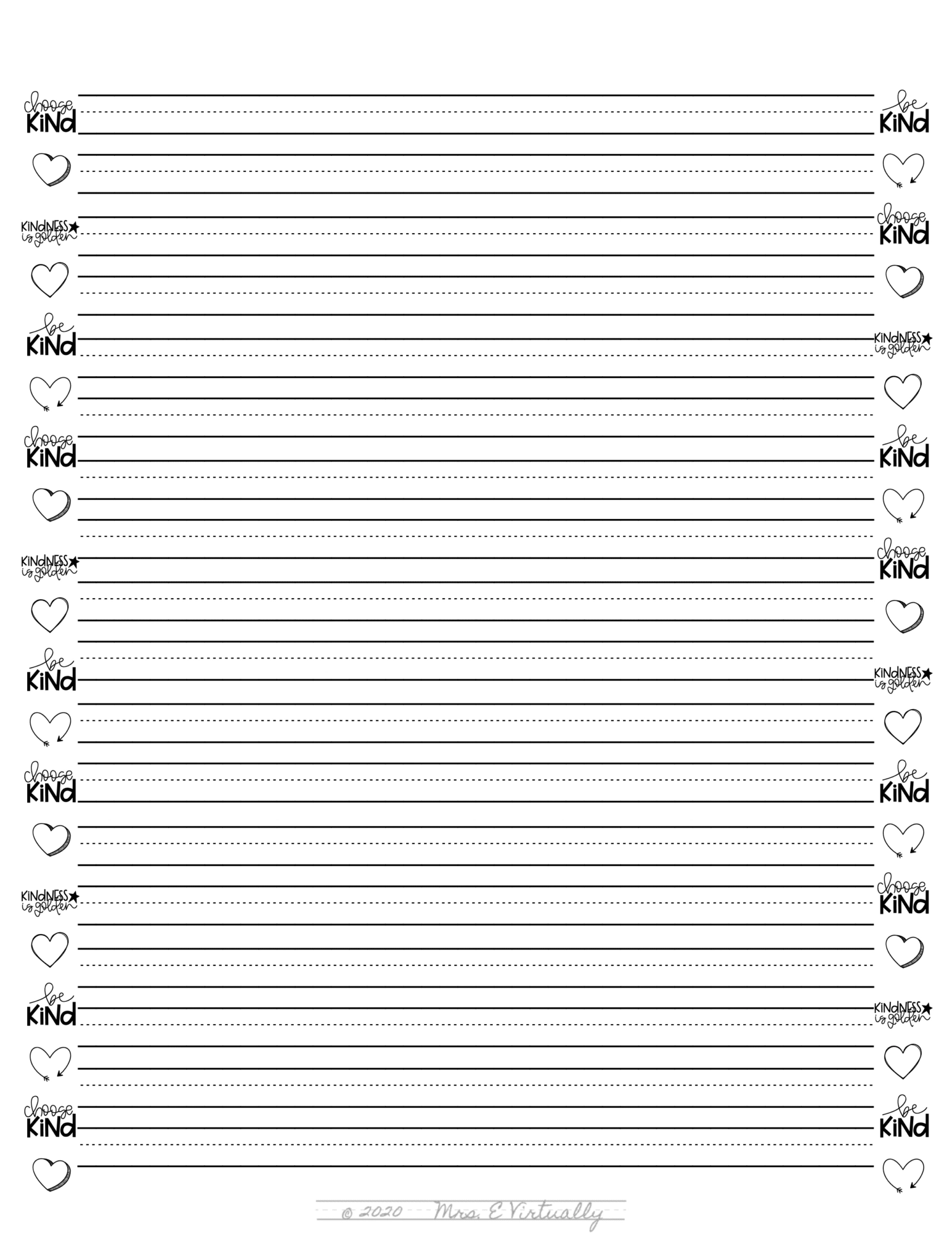 Primary Lined Writing Paper Printable Spring Themed Mrs E Virtually