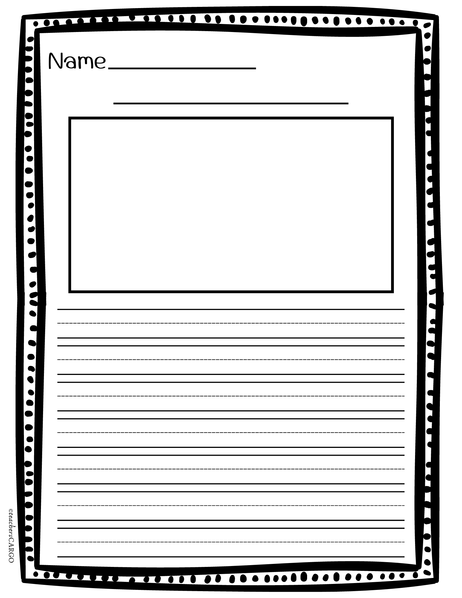 Primary Writing Paper With Picture Box Lined Writing Paper 