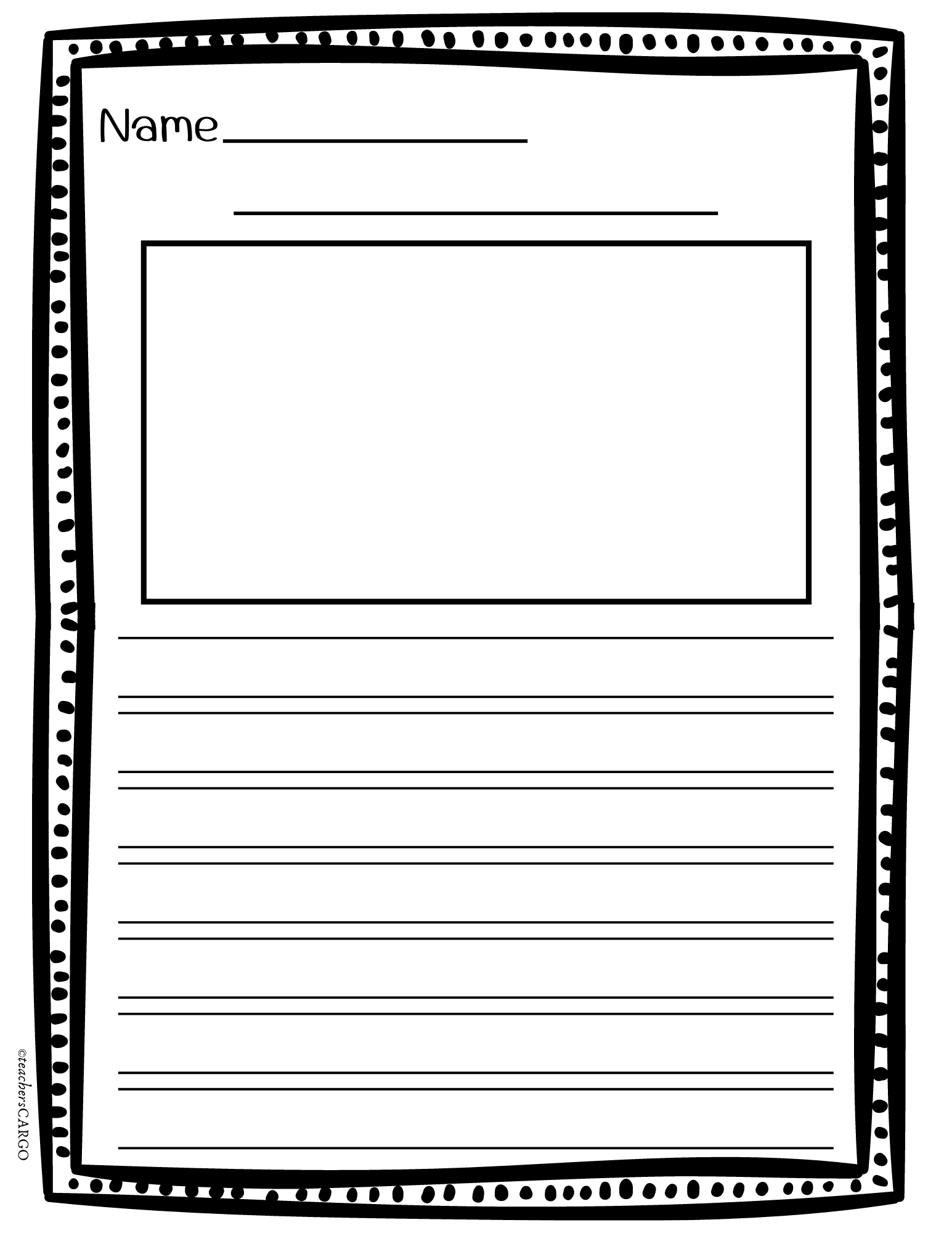 Primary Writing Paper With Picture Box Lined Writing Paper 