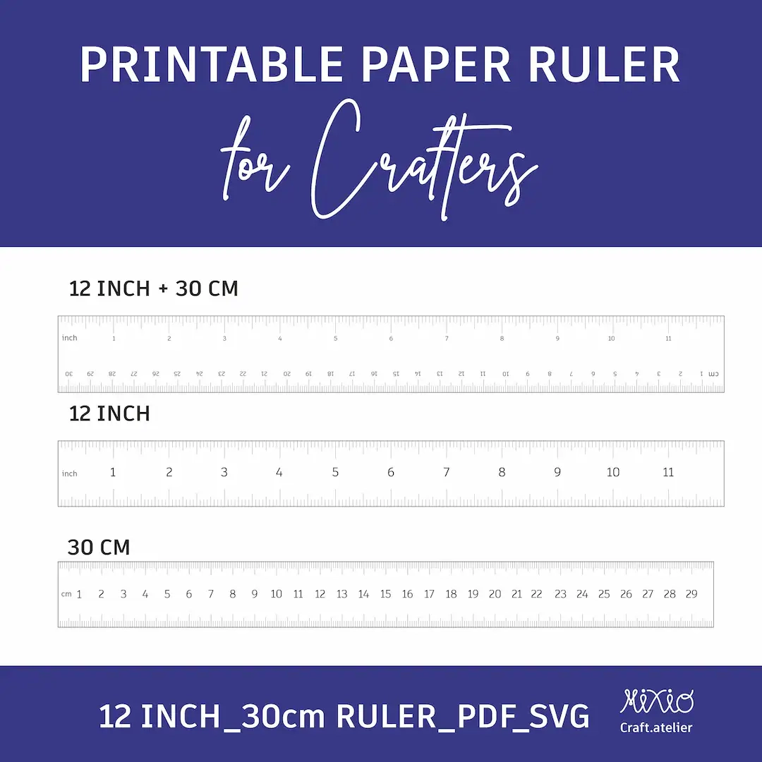 Printable 12 Inch amp 30 Cm Ruler Set Crafting Tool PDF SVG Etsy
