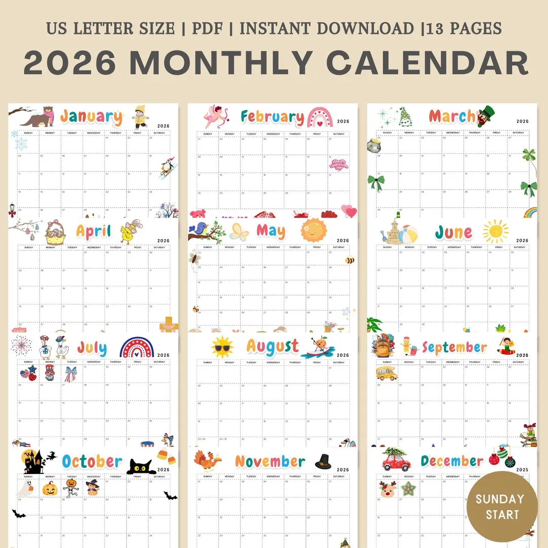 Printable Kids Calendar 2026 November