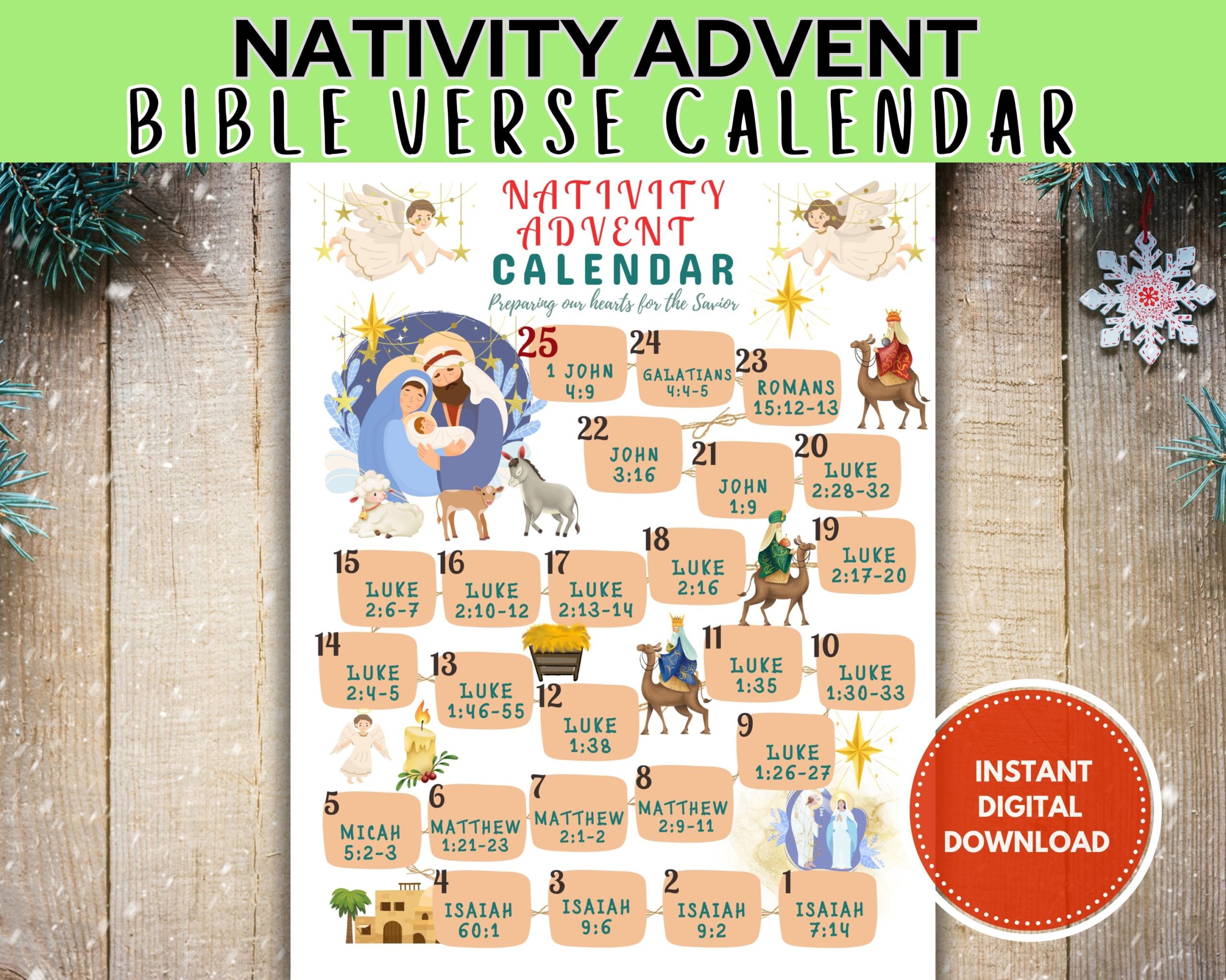 Catholic Advent Calendar Bible Verses Printable