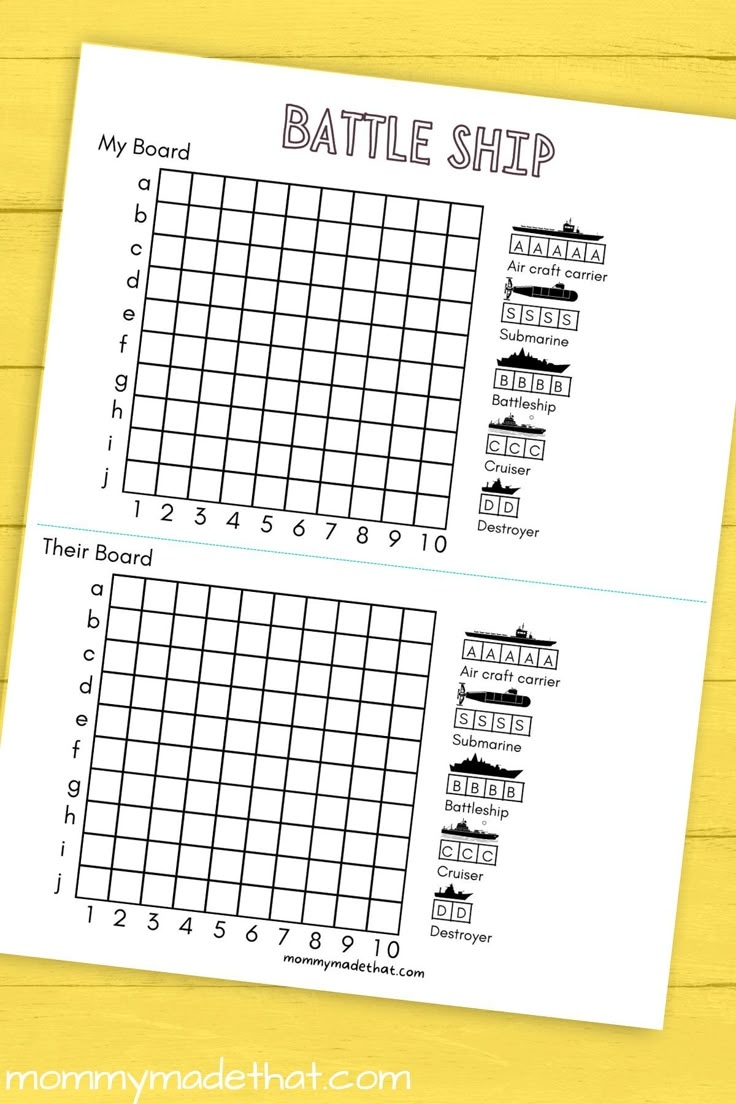 Printable Battleship Game Free Printable Game Boards 