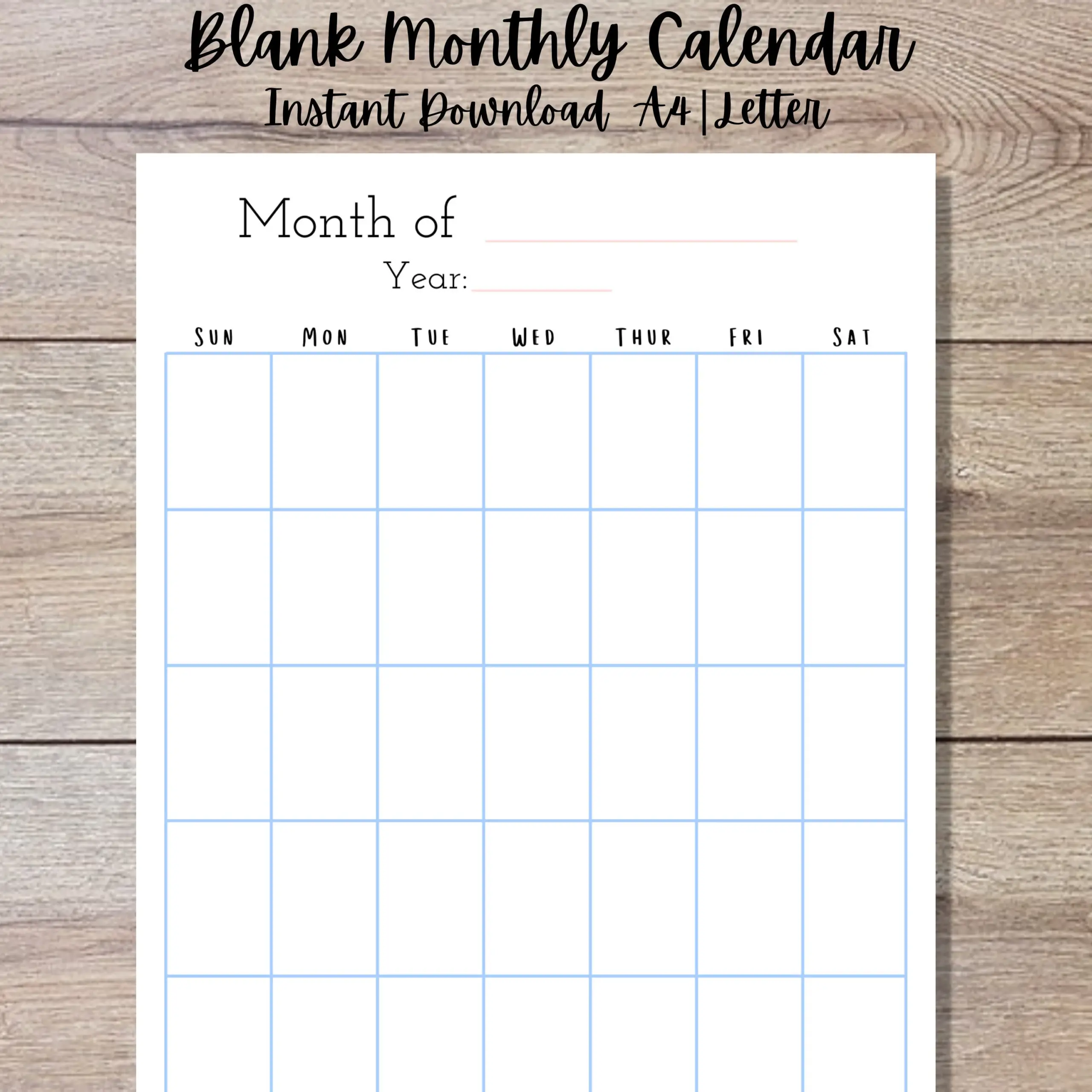 Printable Calendar Blank Monthly Calendar calendar Template 
