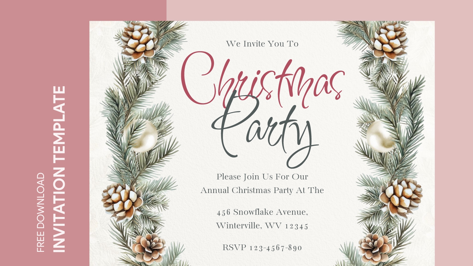 Printable Christmas Invitation Free Google Docs Template Gdoc io