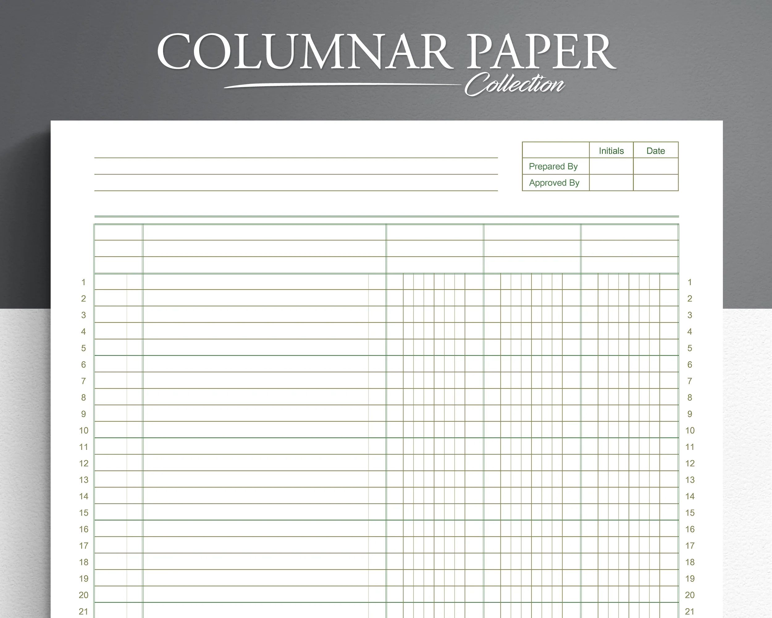Printable Columnar Paper Accounting Ledger Digital Ledger Paper 