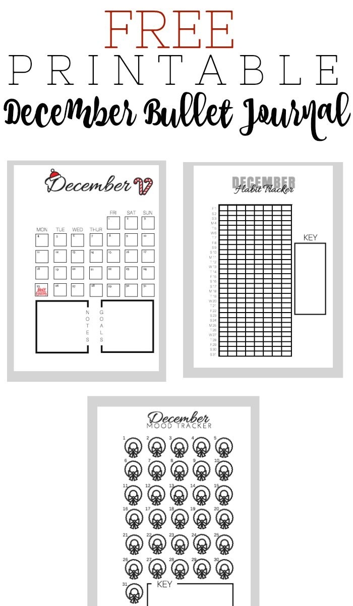 Printable December Bullet Journal Layout
