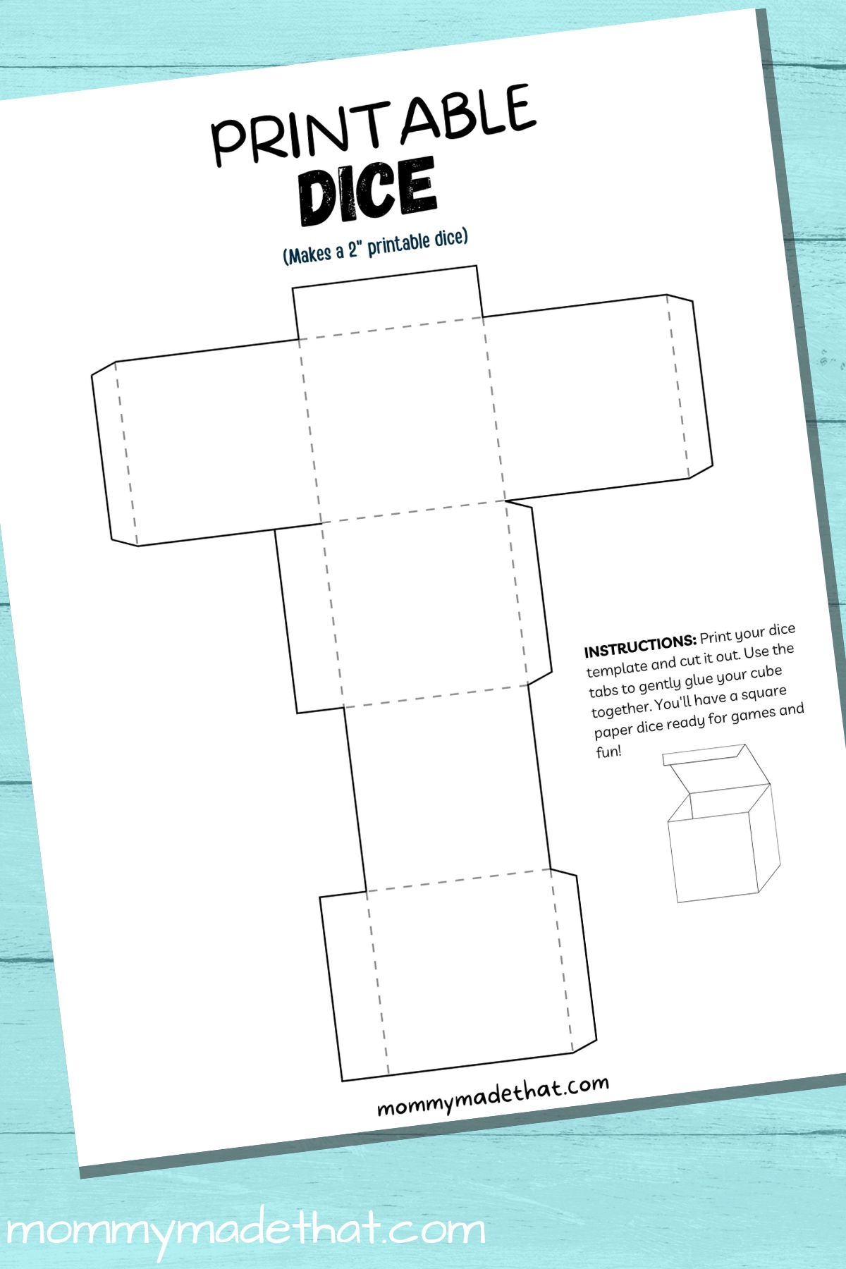 Free Printable Paper Dice Template