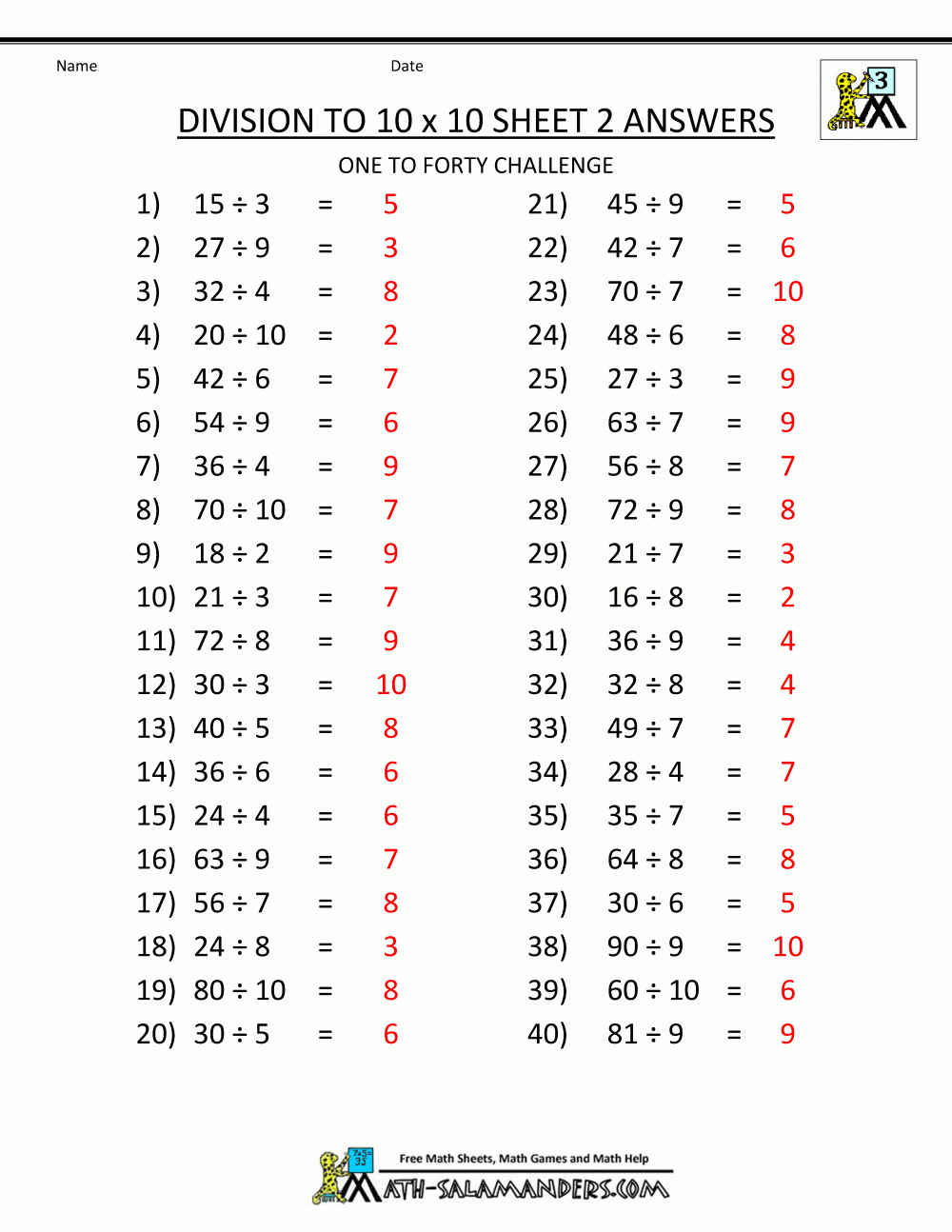 Printable Division Worksheets 3rd amp 4th Grade