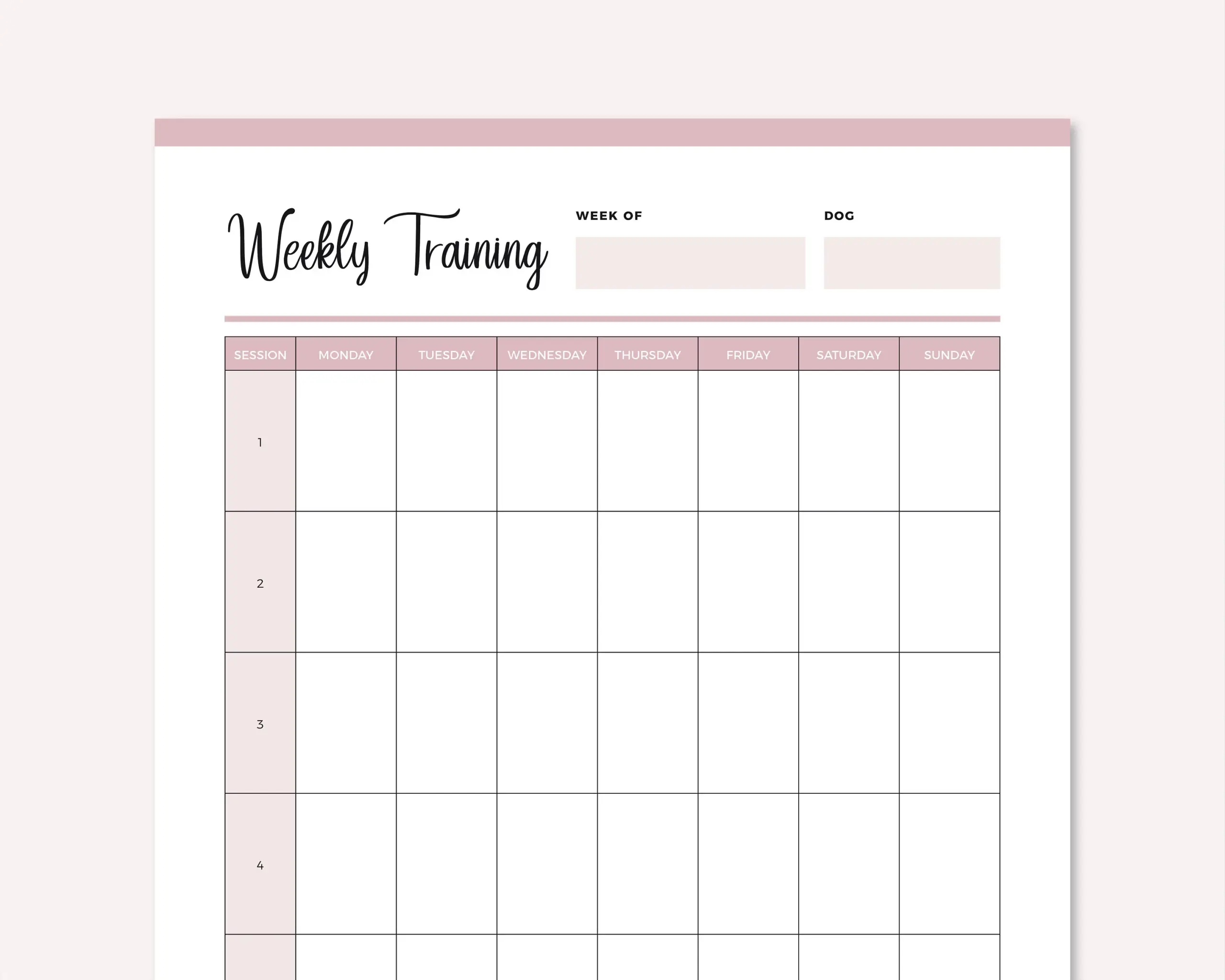 Printable Dog Training Schedule Puppy Training Planner Rescue 