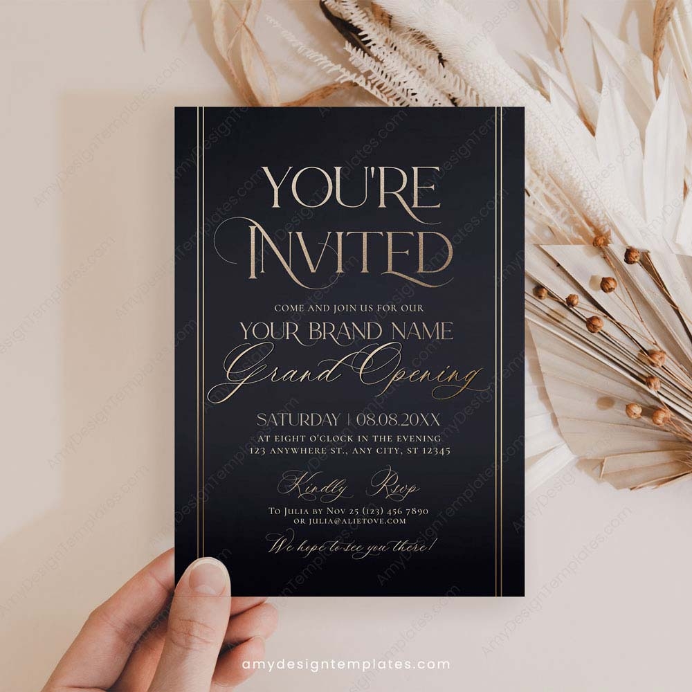 Printable Grand Opening Invitation Card Amy Design