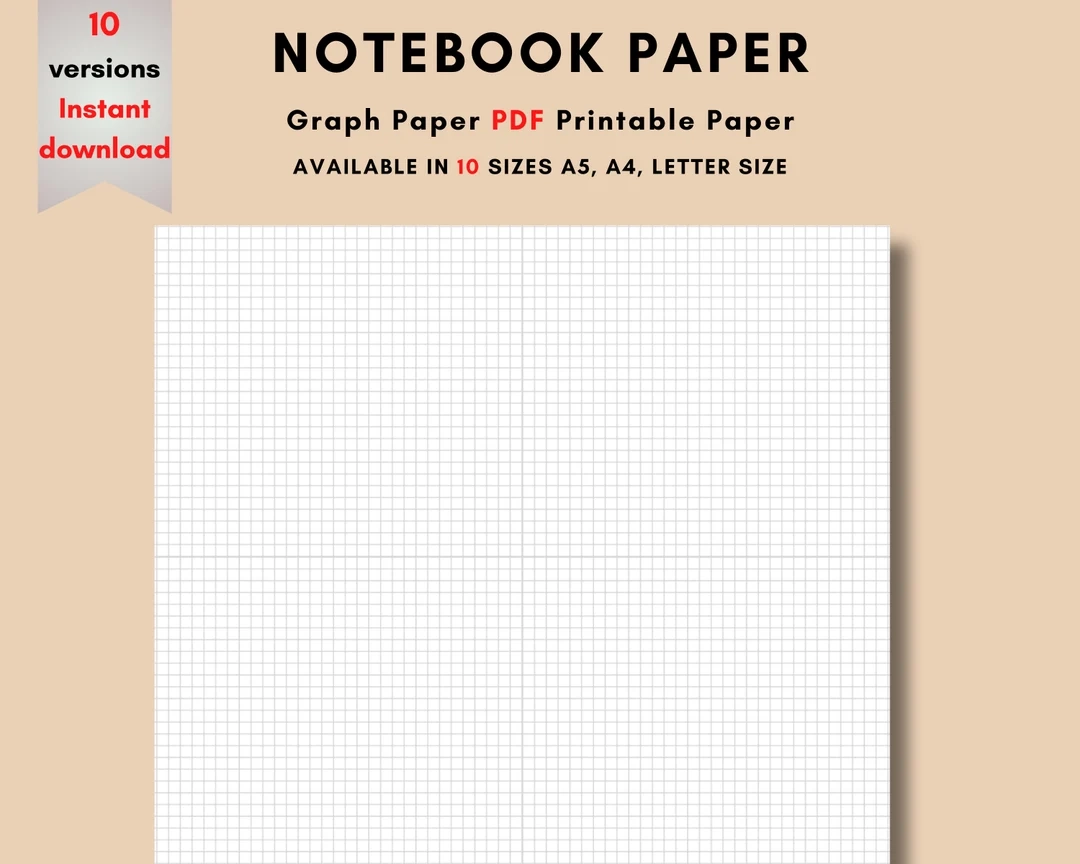 Printable Graph Paper A4 A5 Letter Size PDF Download Etsy