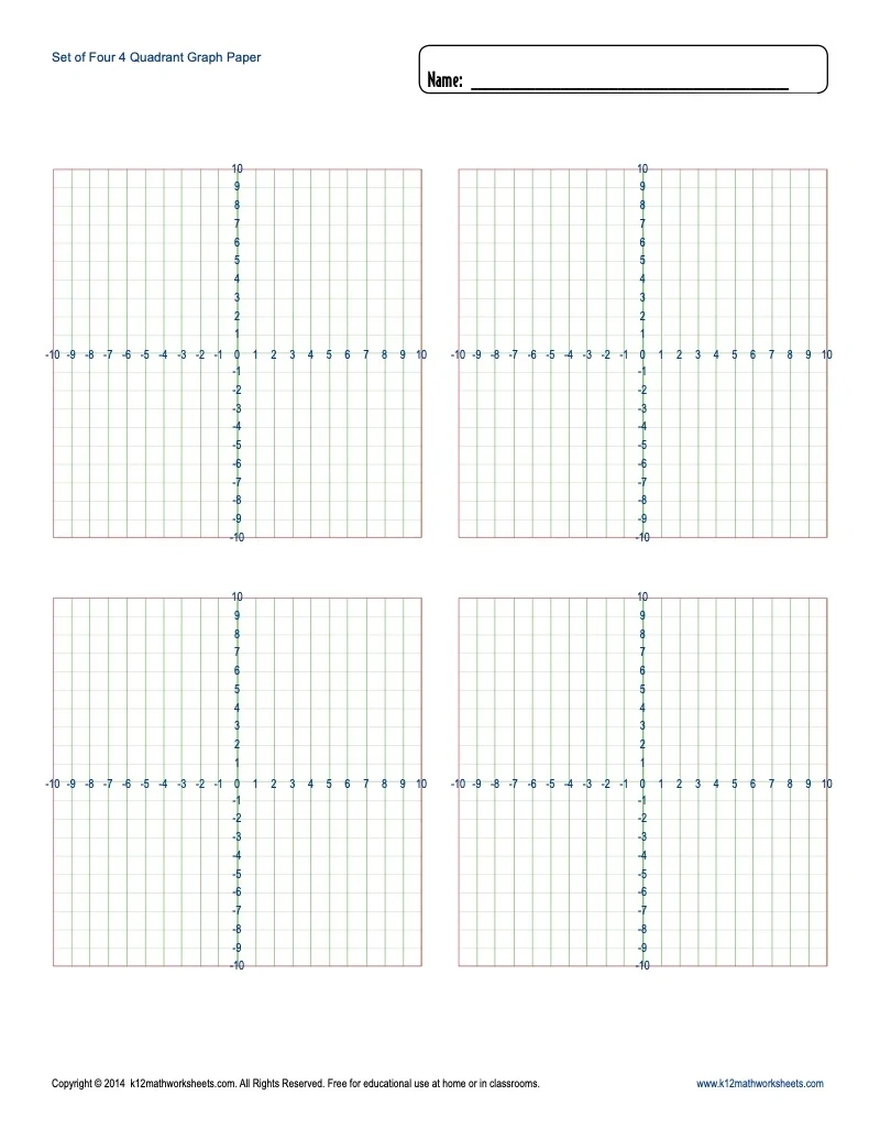 Graph Paper With 4 Quadrants