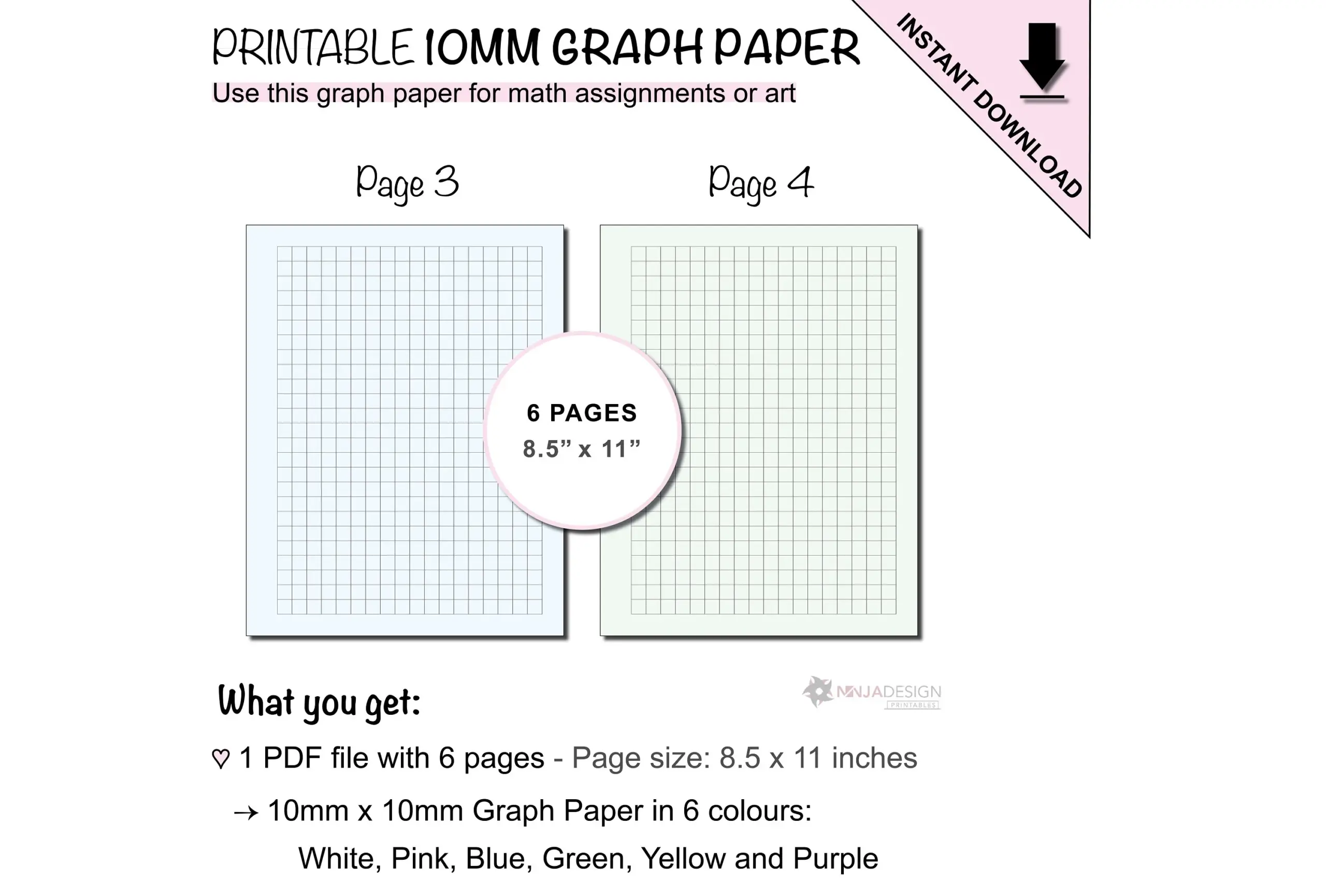 Printable Graph Paper With 10mm X 10mm Grid Spacing 1 4 Inch X 1 