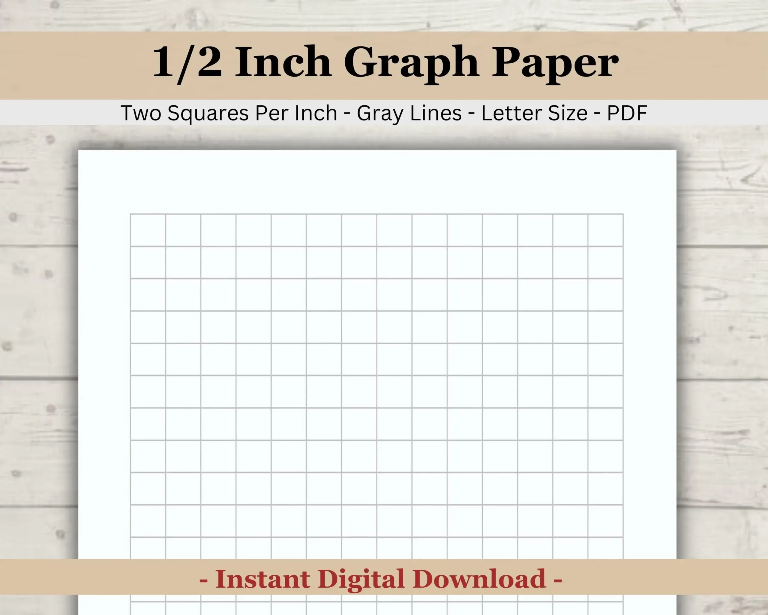 Printable Half Inch 50 Inch Graph Paper Two Squares Per Inch 