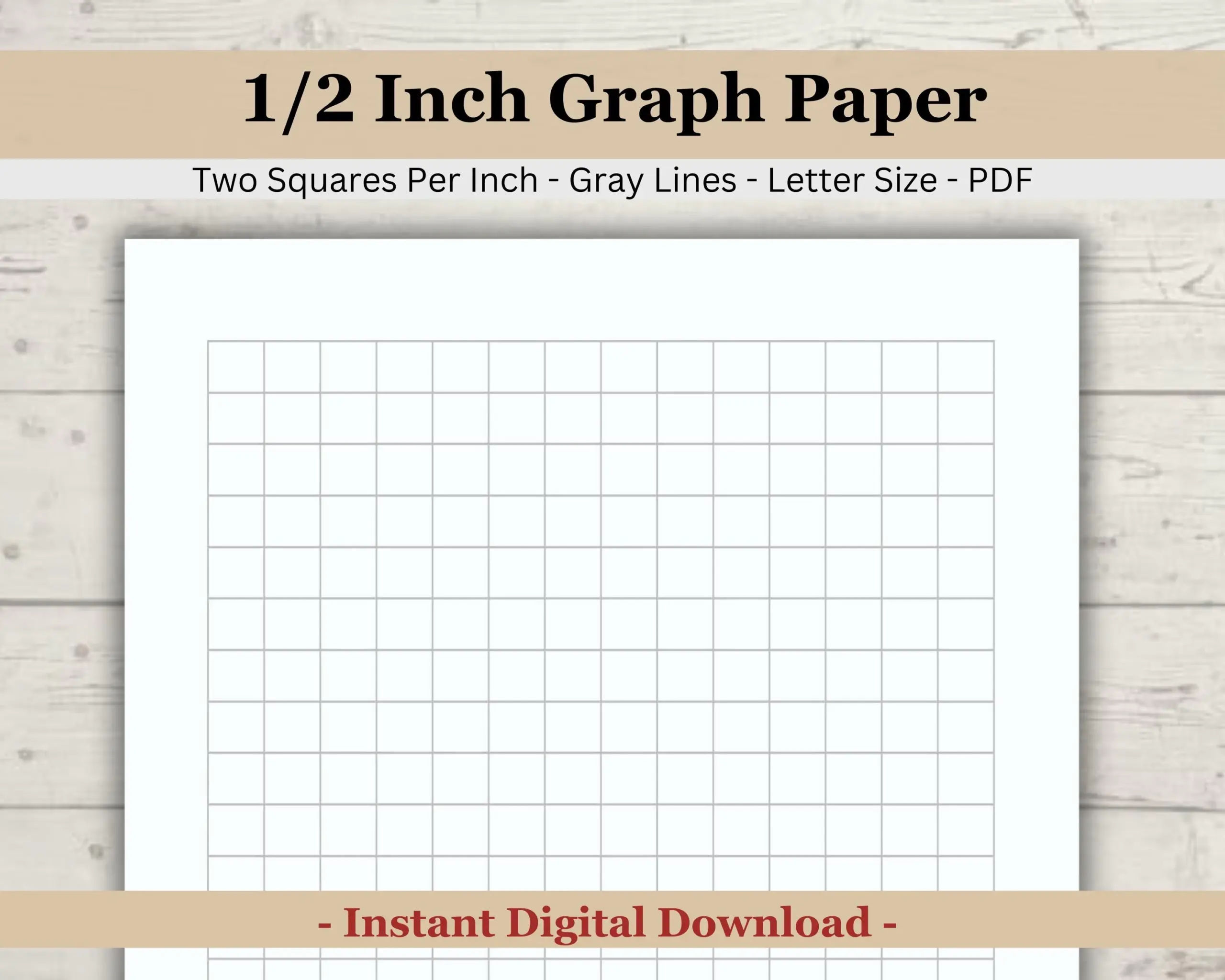 Printable Half Inch 50 Inch Graph Paper Two Squares Per Inch 