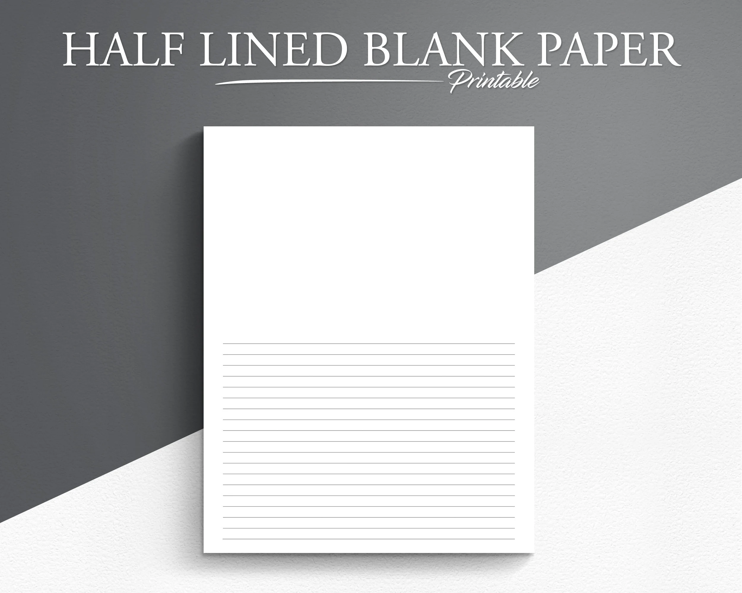 Half Lined Paper Printable