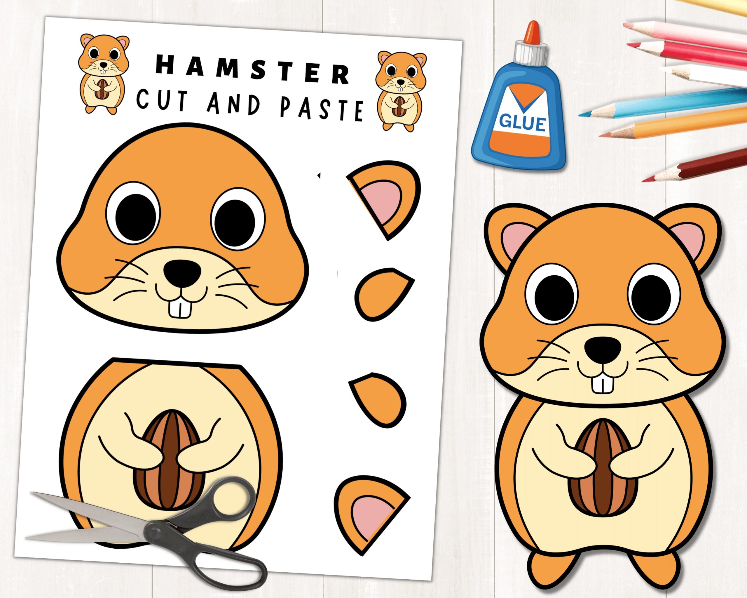Printable Hamster Craft For Kids Pet Animal Craft Hamster 