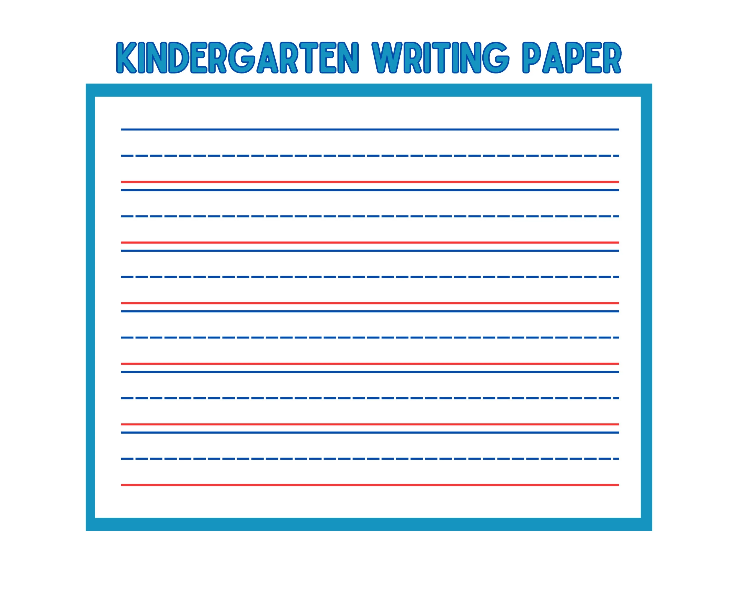 Printable Handwriting Paper Red amp Blue Lines Practice For Kids 