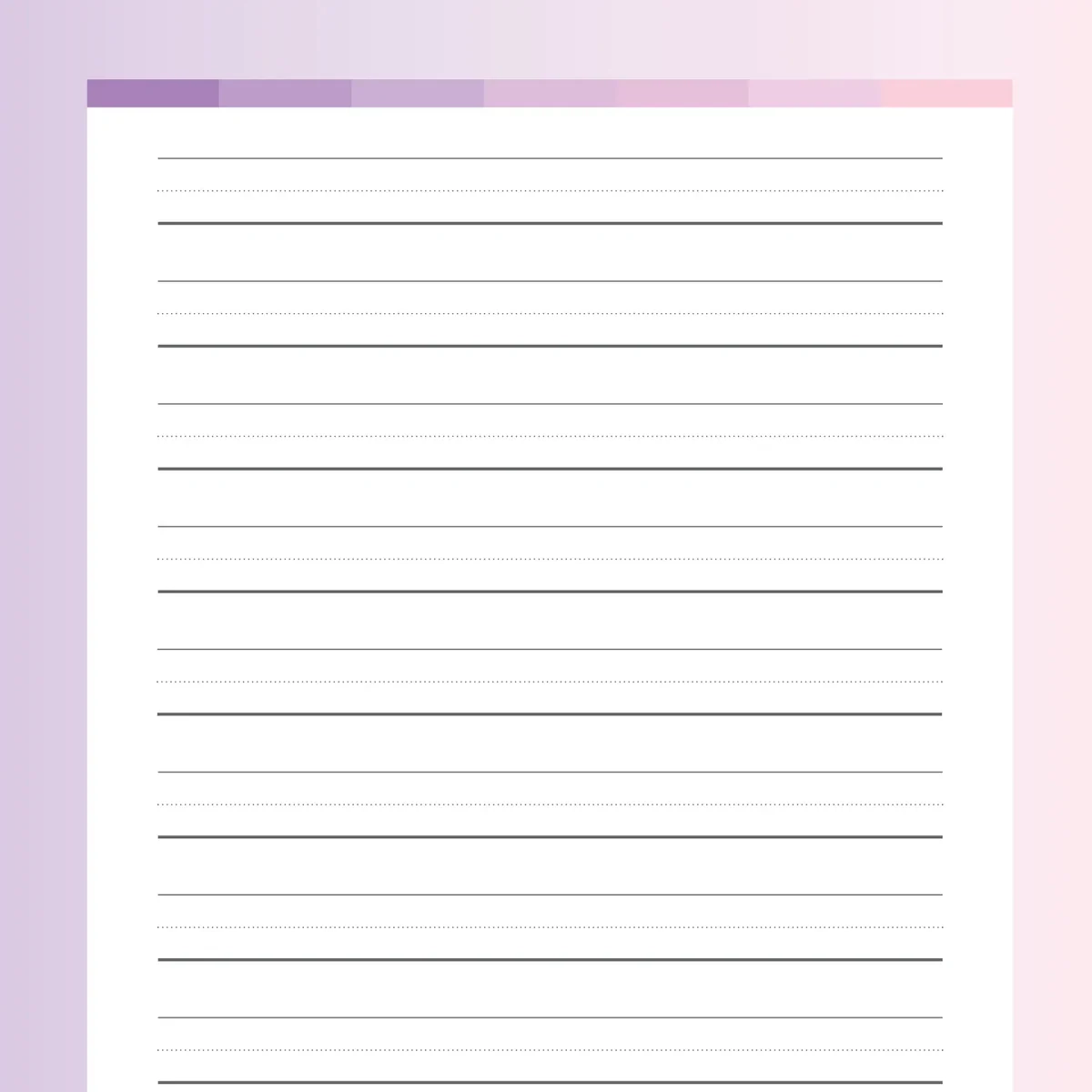 Printable Handwriting Practice Paper For Kids Instant Download 
