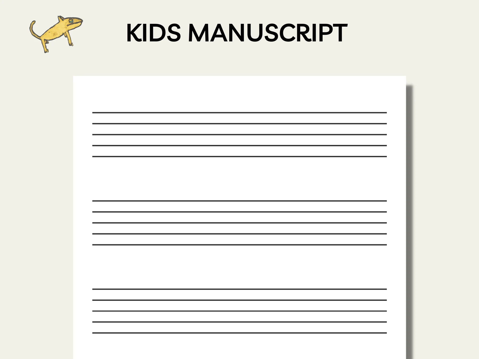 Printable Kids Music Manuscript Large Staff Paper a4 letter PDF 