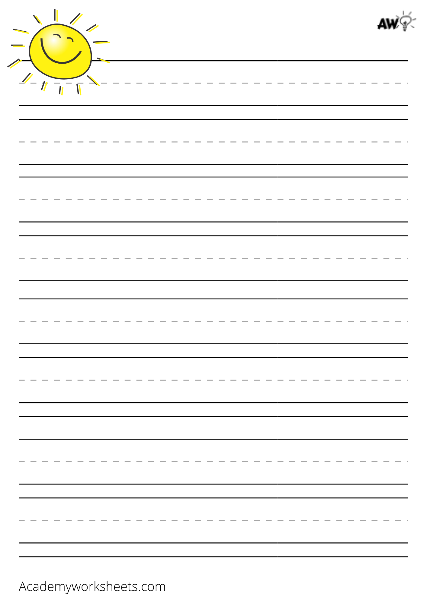 Printable Lined Paper For Kids Academy Worksheets Worksheets 