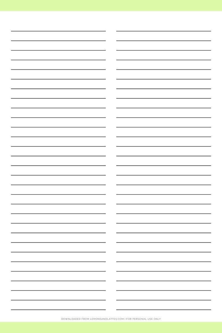 Printable Lined Paper With Two Columns