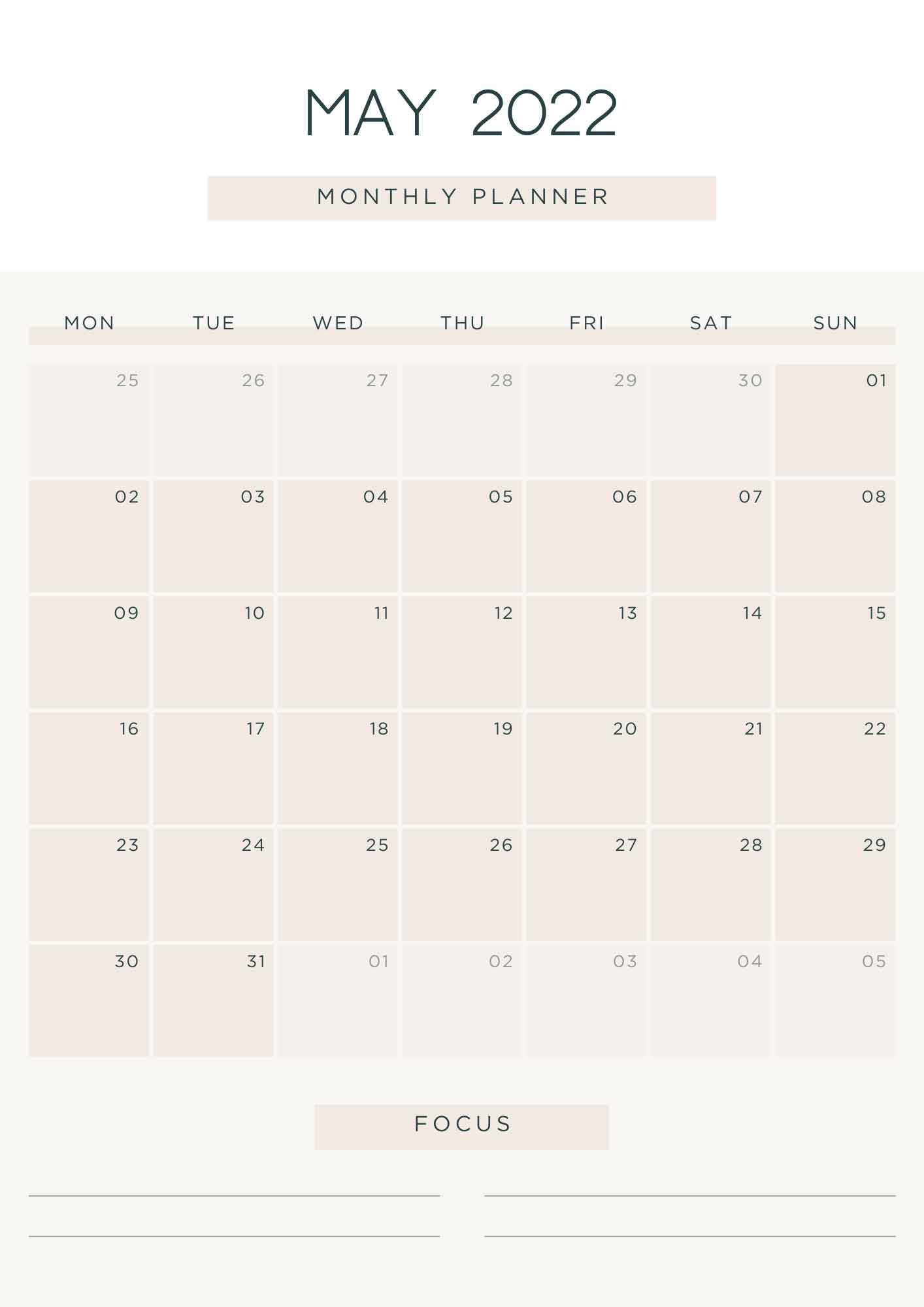 Printable May Calendar 2022 Ugly Duckling House