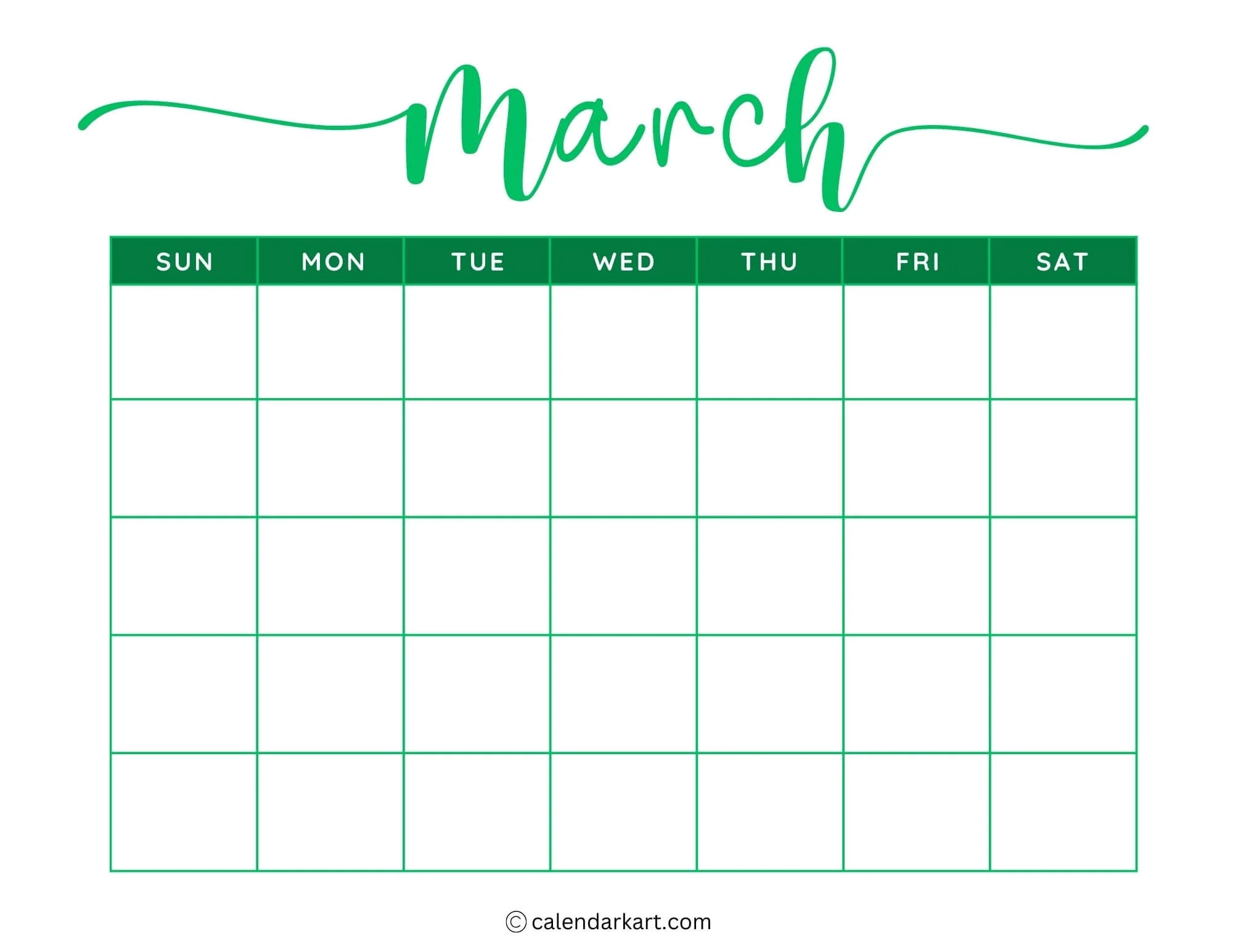 Printable Calendar For March