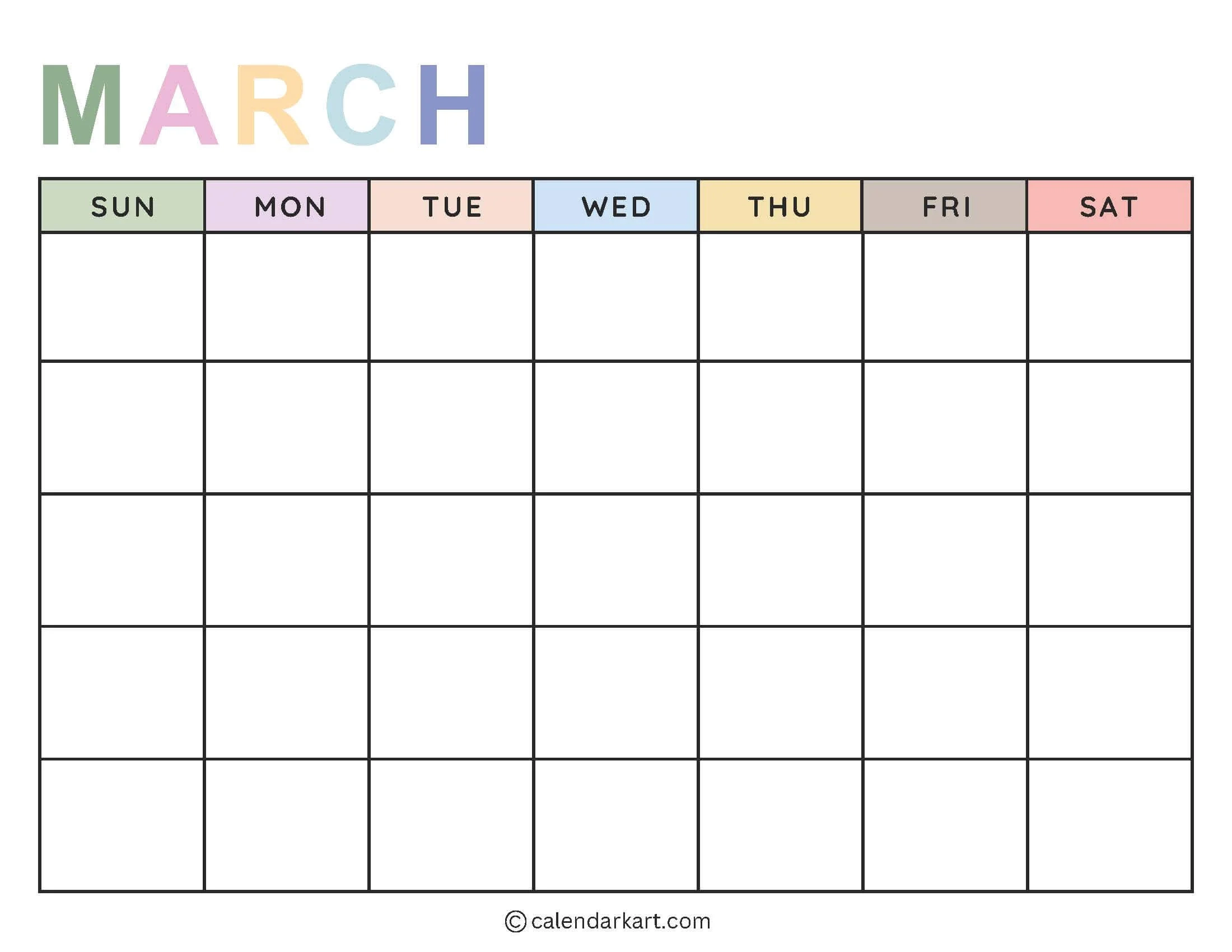 Legal Size Printable Calendar Blank