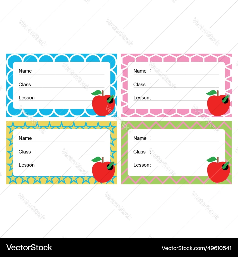 Printable Name Label Stickers With Designs Lizenzfreie 