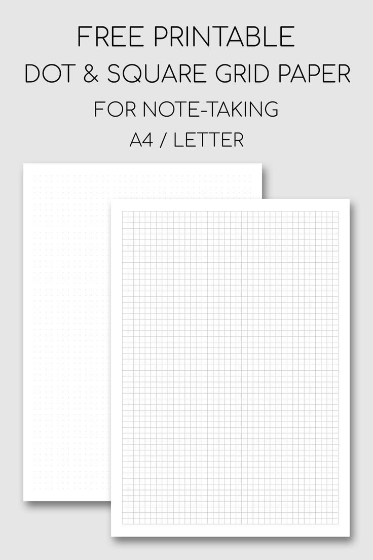 Printable Note Taking Paper Dot And Square Grid 1789