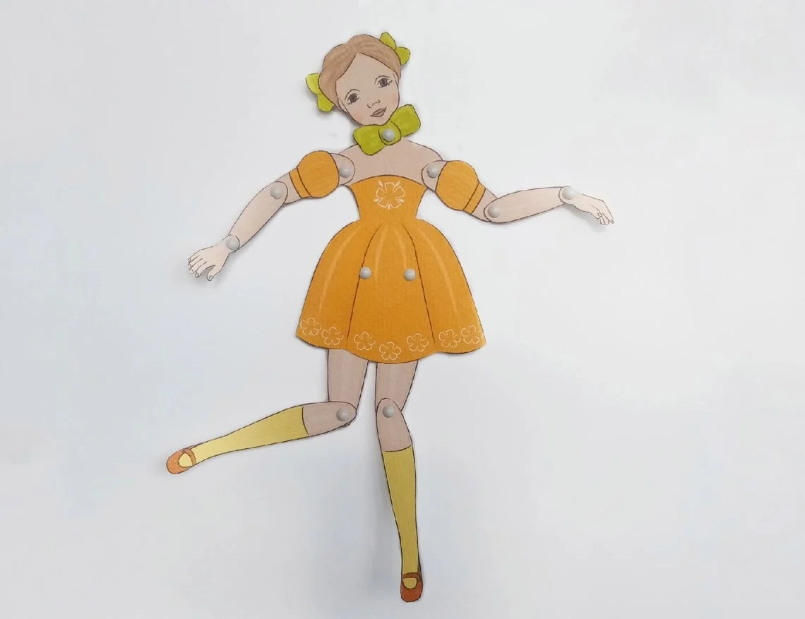 Printable Paper Craft Doll Articulated DIY DailyDoll Shop