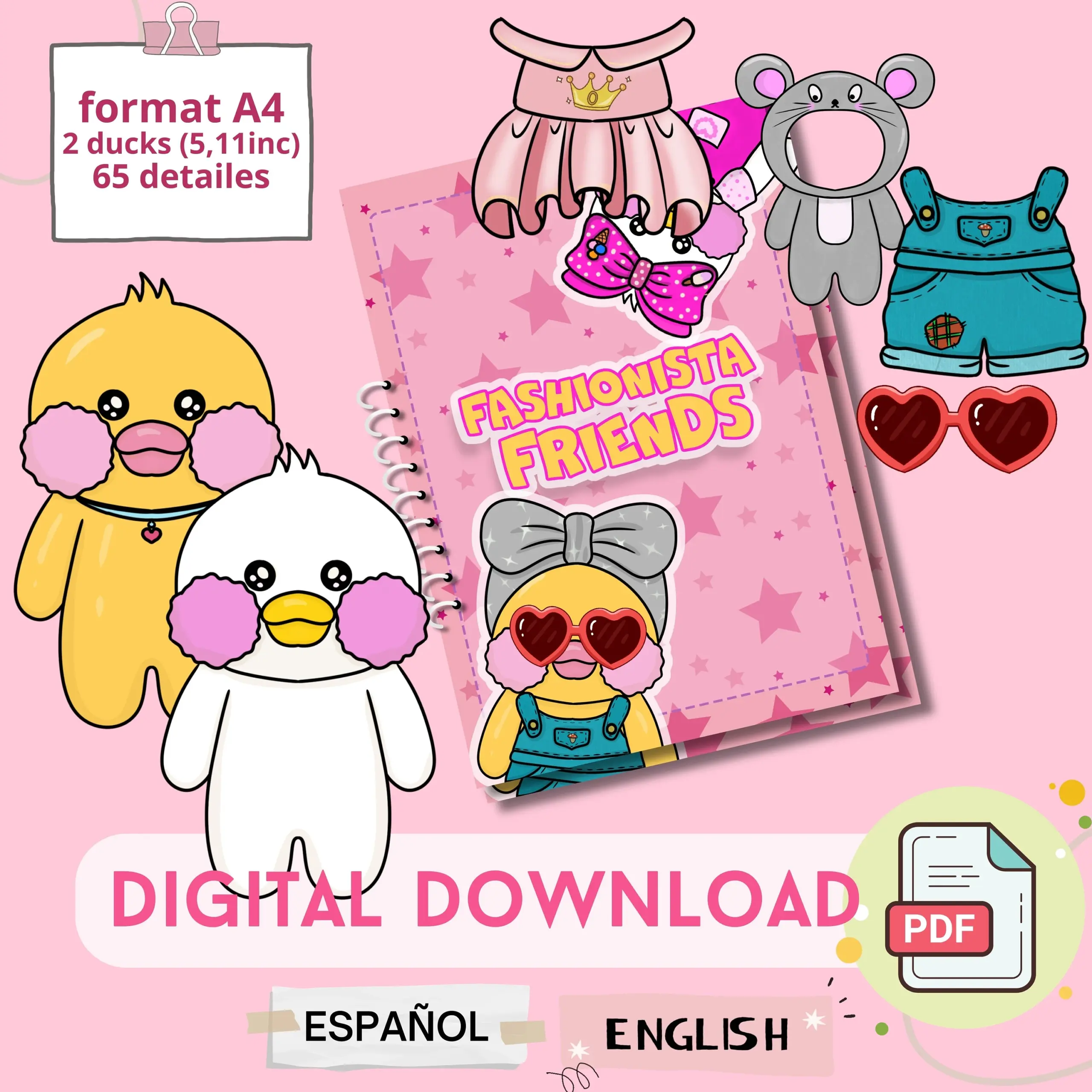Printable Paper DUCK Dollhouse format A4 Busy Book amp Activities 