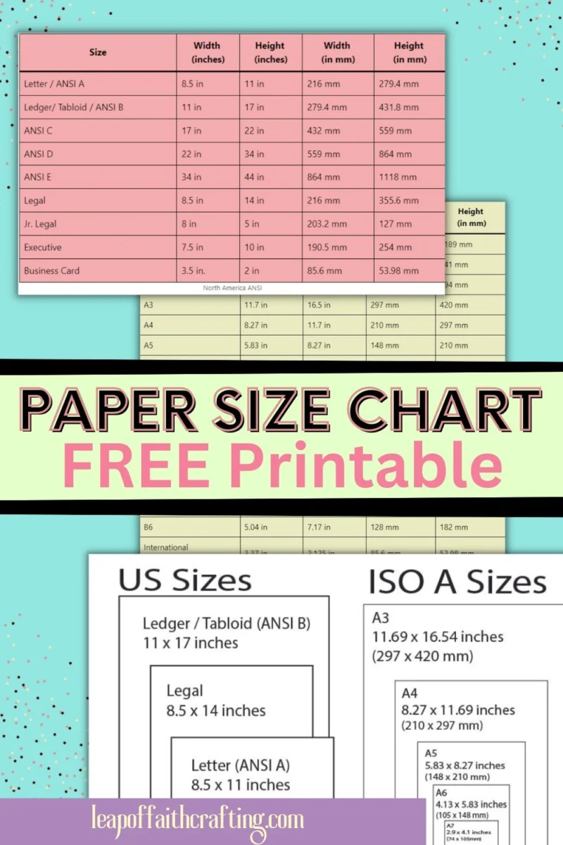 Printable Paper Size Chart FREE Leap Of Faith Crafting