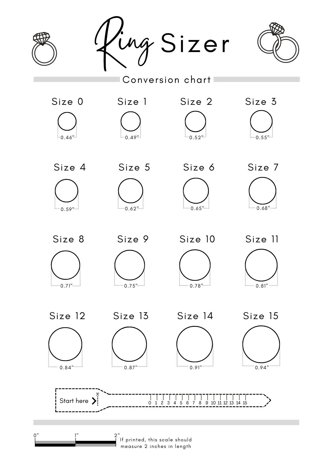 Ring Sizer Paper Printable