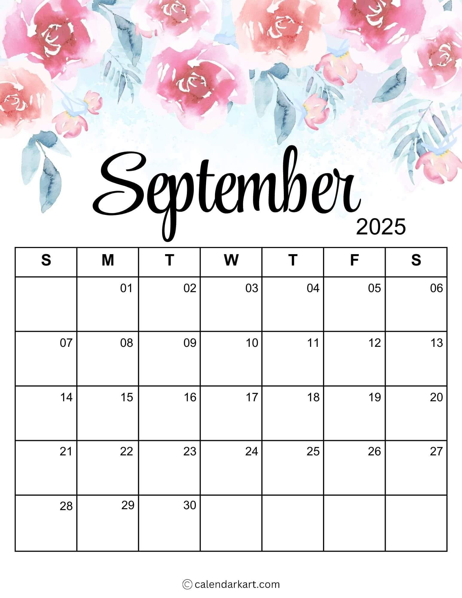 Printable Sept Calendar