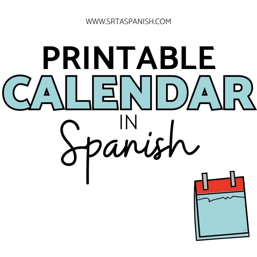 Printable Spanish Calendars En Espa ol For School Srta Spanish