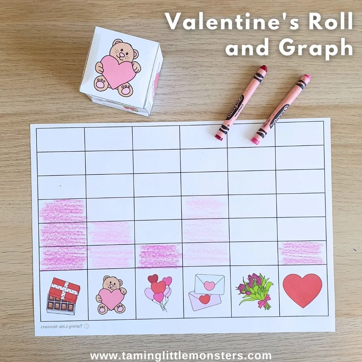 Printable Valentine s Day Roll And Graph Math Activity Taming 