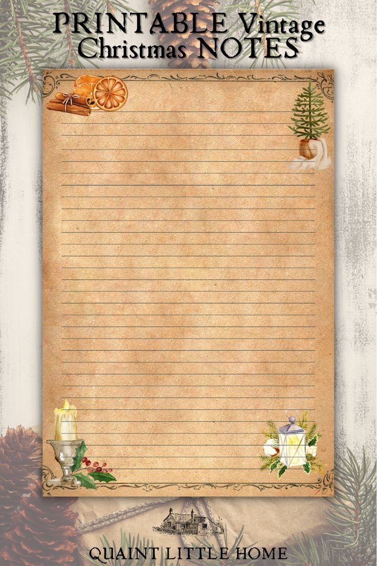 PRINTABLE Vintage Christmas NOTES High Quality PDF A4 A5 