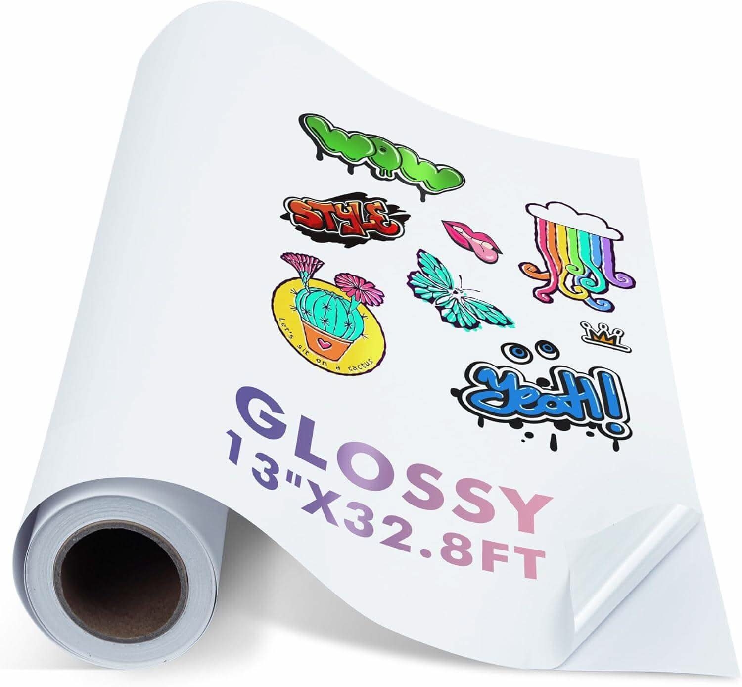Printable Vinyl Sticker Paper Roll For Inkjet Printers 13 Inch X 32 8