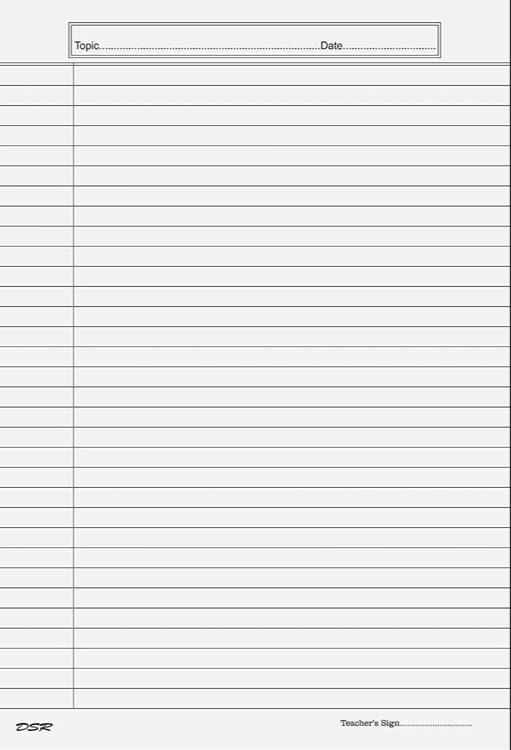 Printed Double Full Scaled Ruled Paper For Writing Notes Size 