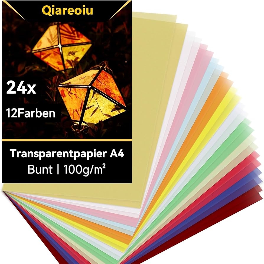 Qiareoiu Tracing Paper Colourful Tracing Paper A4 Parchment Paper For Printing 12 Colours Including Gold amp Silver Parchment Paper For Making 