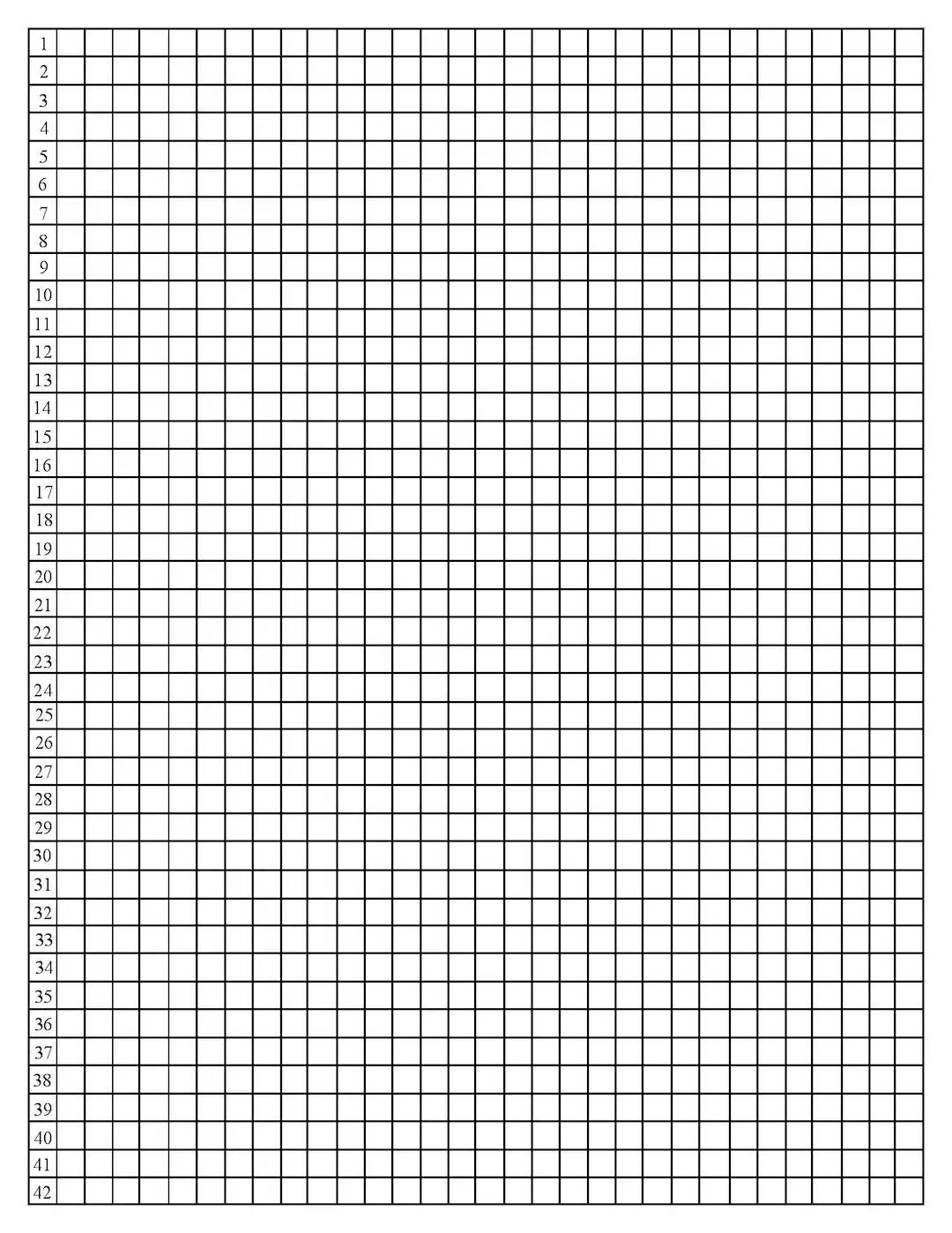 Quarter inch Graph Paper With Line Numbers Etsy UK
