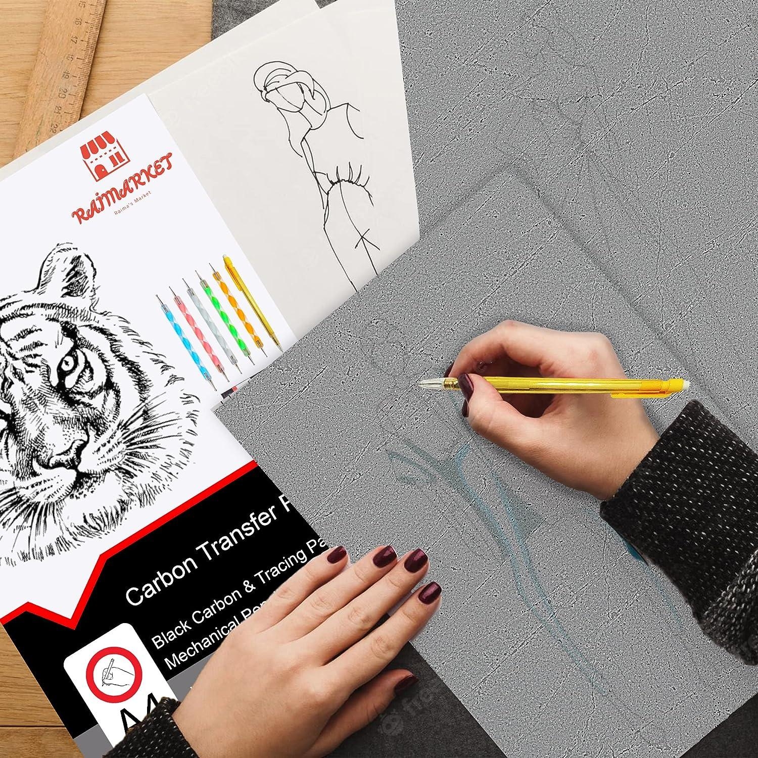 Raimarket 112 Pcs Black Carbon Paper For Tracing On Fabric Wood 