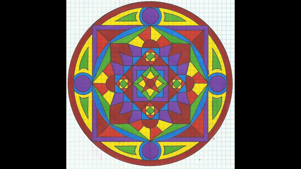 Rainbow Graph Paper Mandala Tiffany Lovering