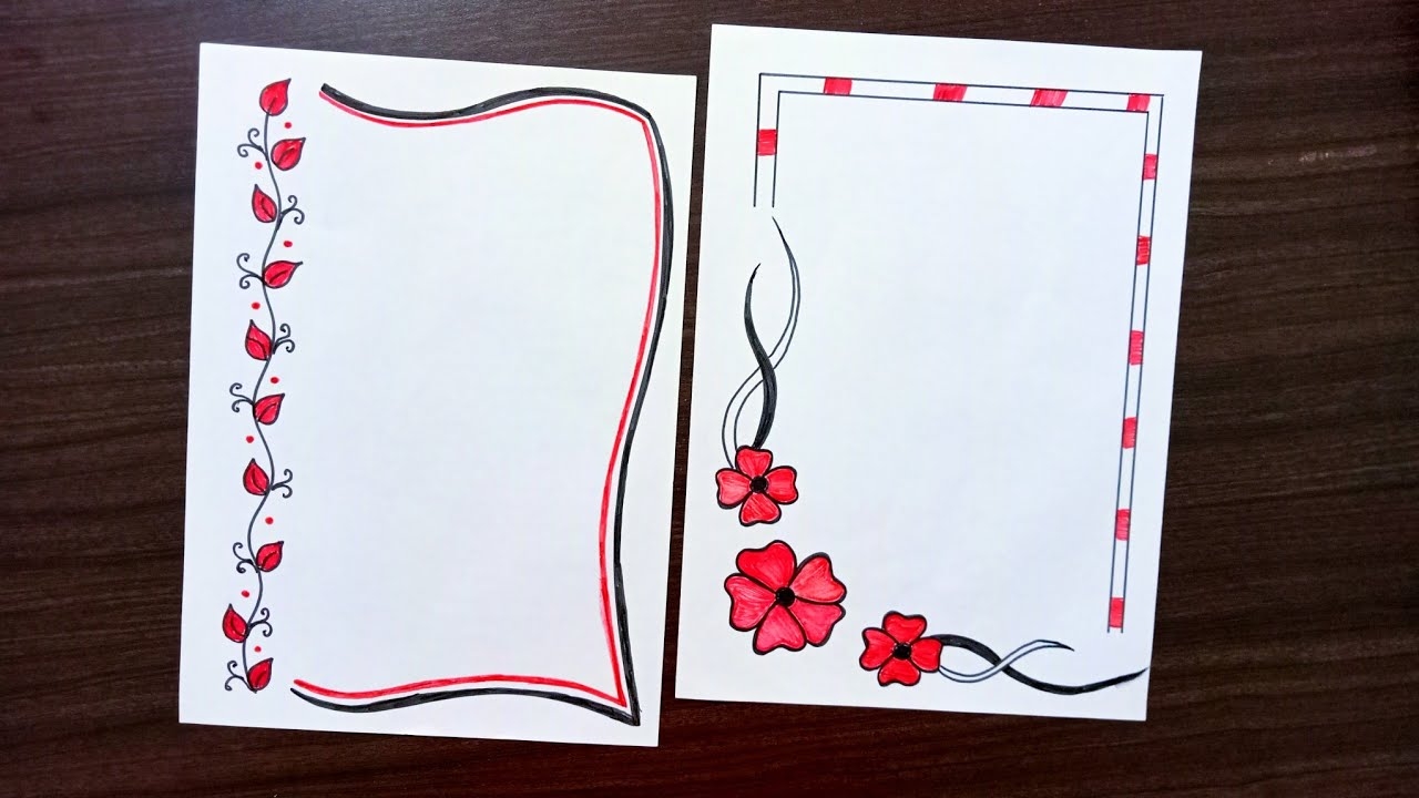 Red And Black Border Designs Project Design Simple Front Page Paper Border Design Title Page